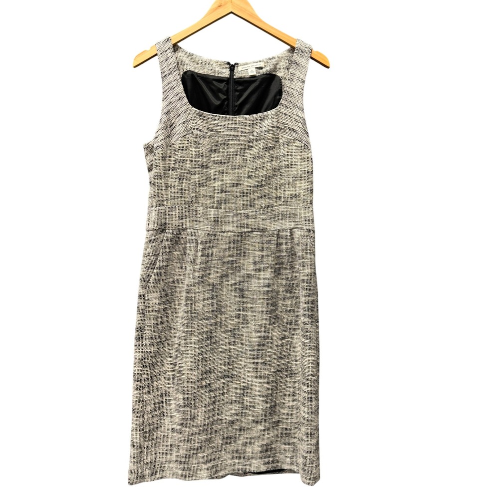 Banana Republic Dress‎ Womens 10 Gray Black Combo Tweed Lined Classic Career